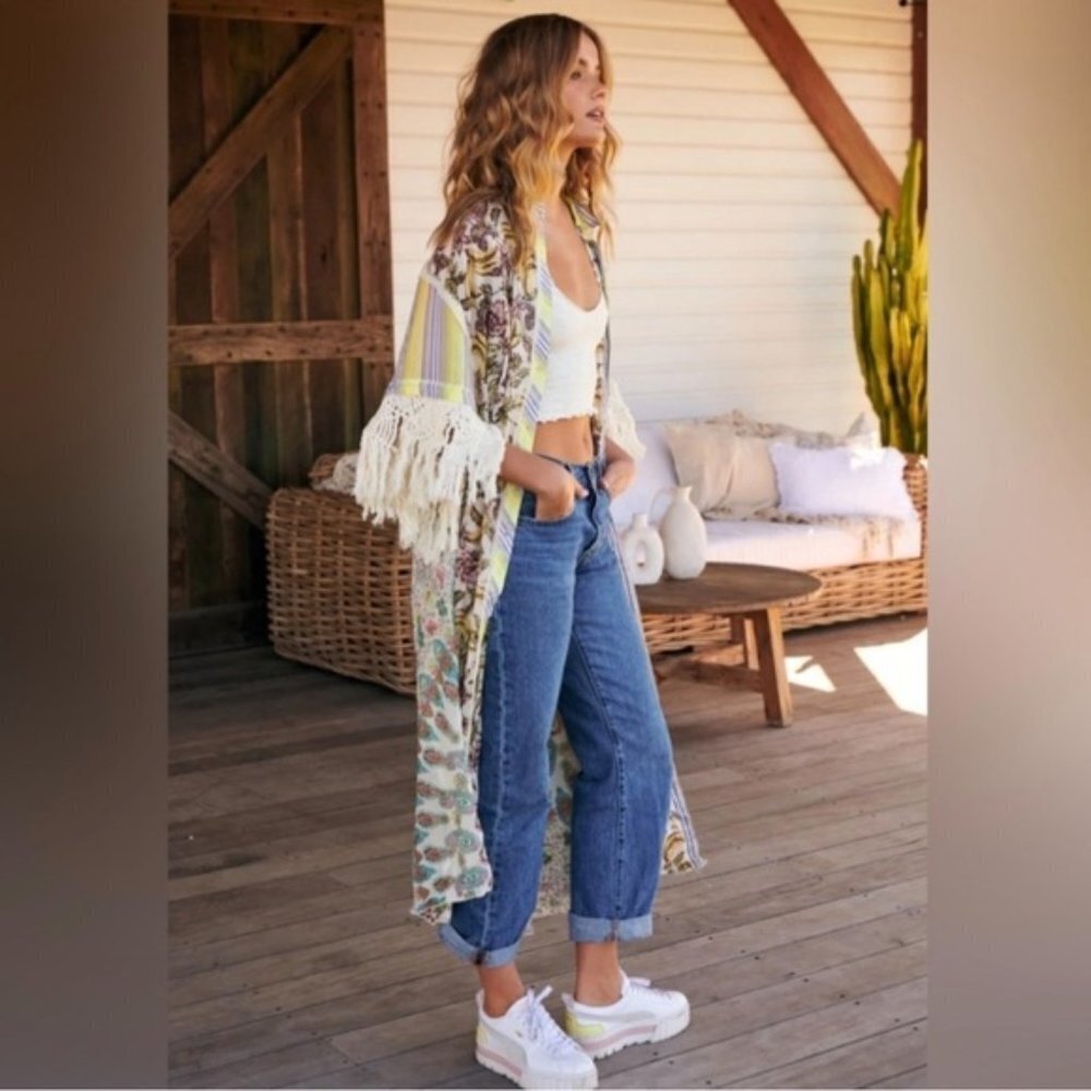Free People Watching Waves Maxi Shirt s / m - Picture 2 of 14